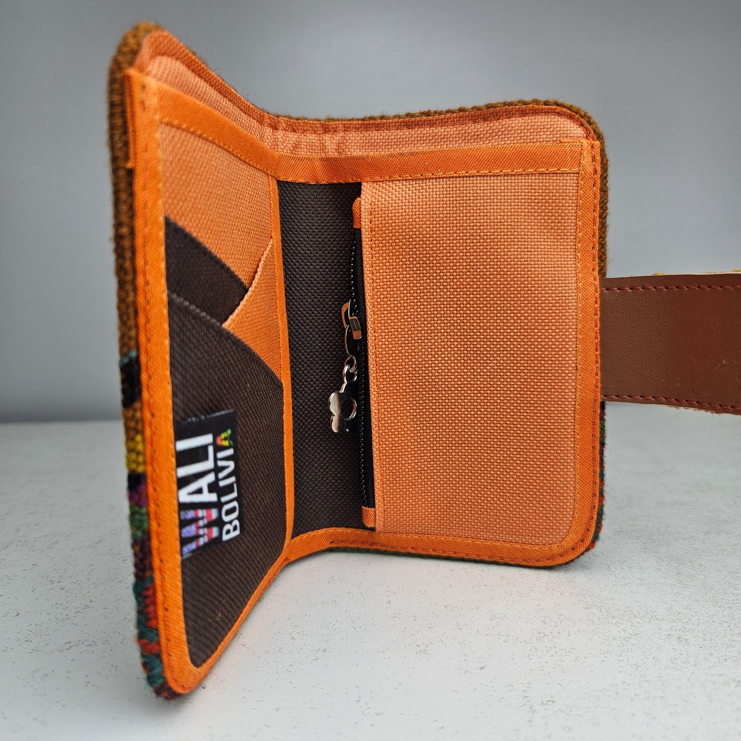 Billetera con broche (naranja oscuro)