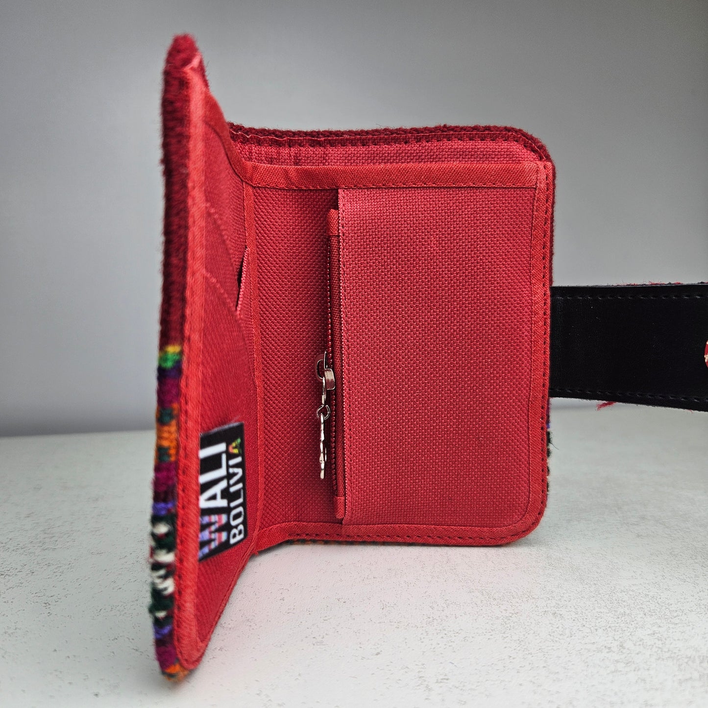 Billetera con broche (rojo carmin)