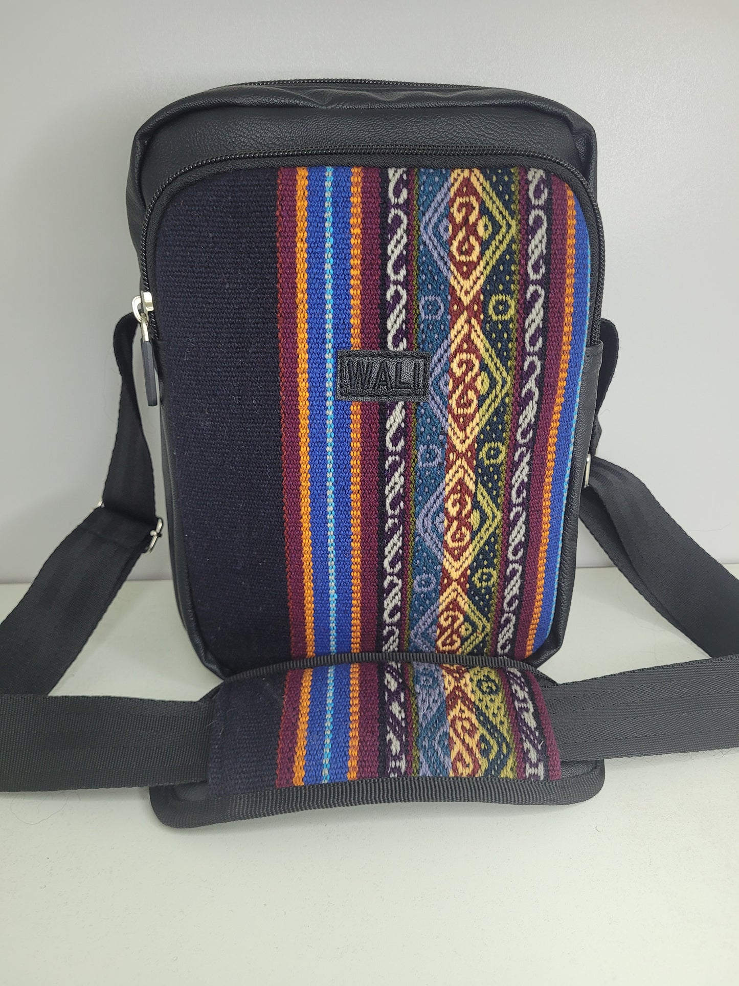 Morral grande aguayo Natural (azul marino)