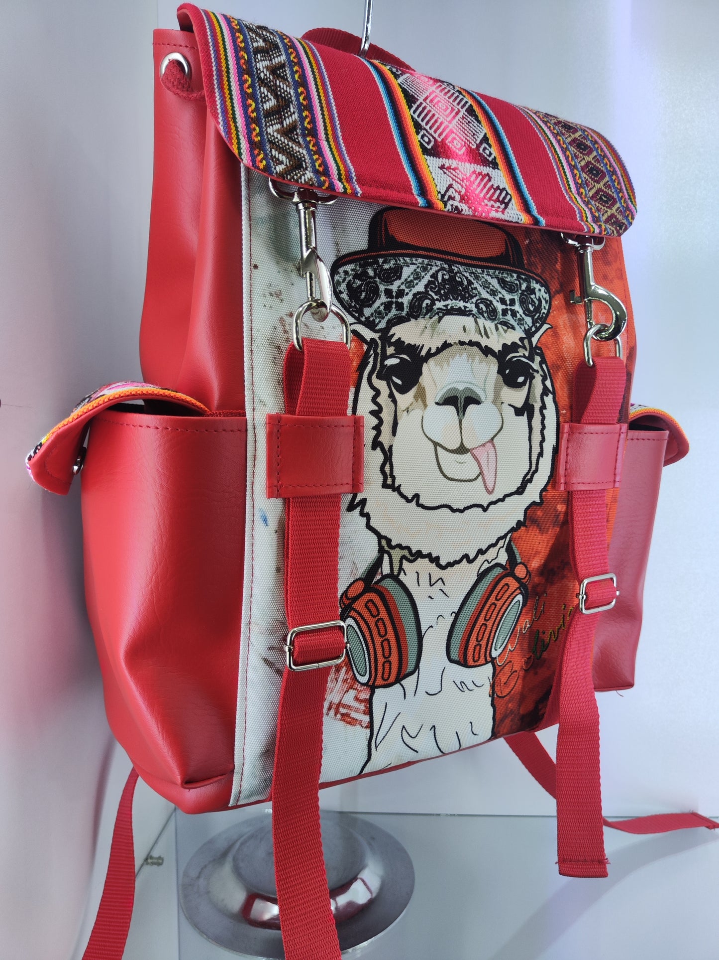 Mochila Rojo Llama Rapera