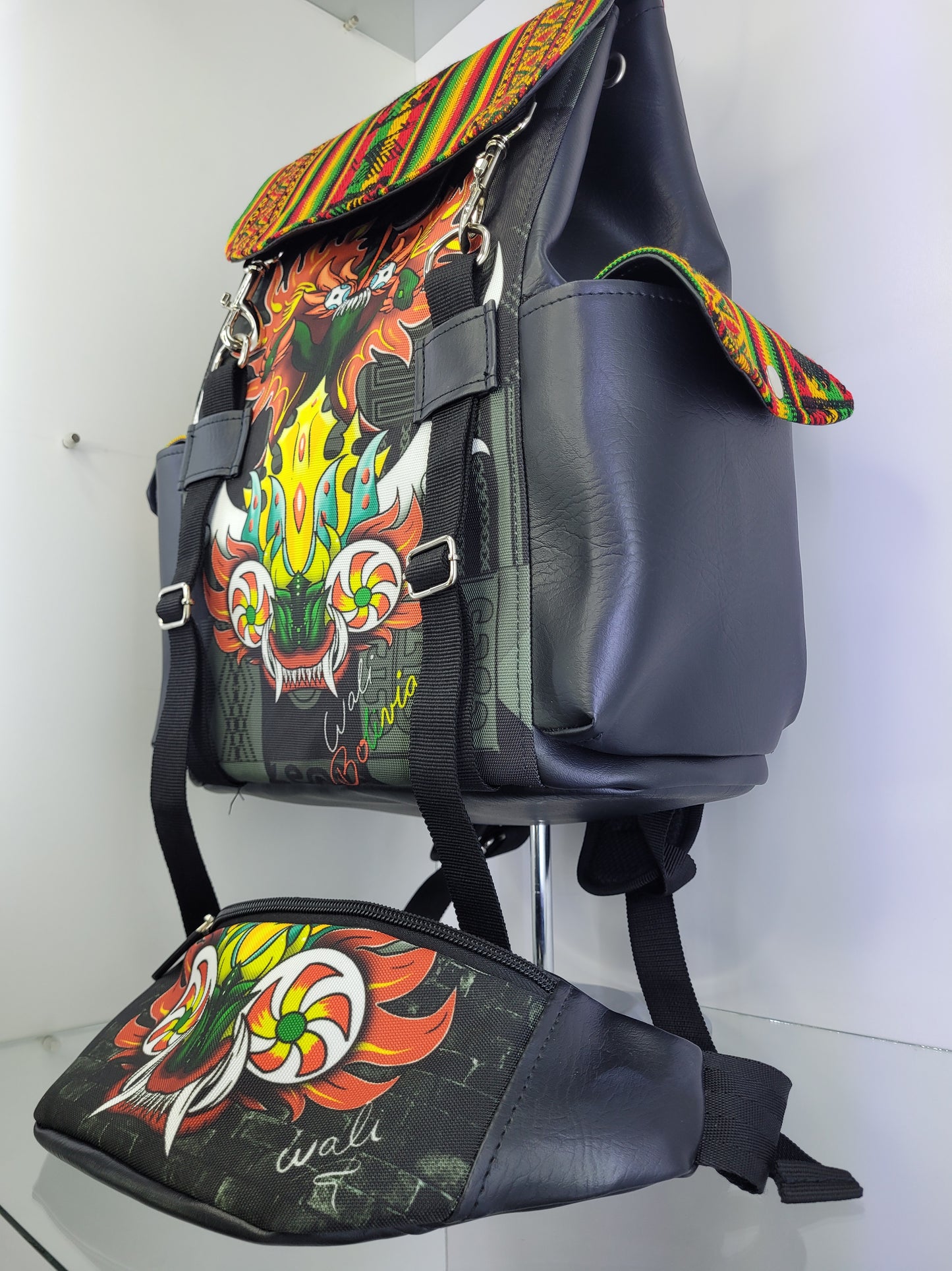 Combo Mochila y riñonera (diablada)