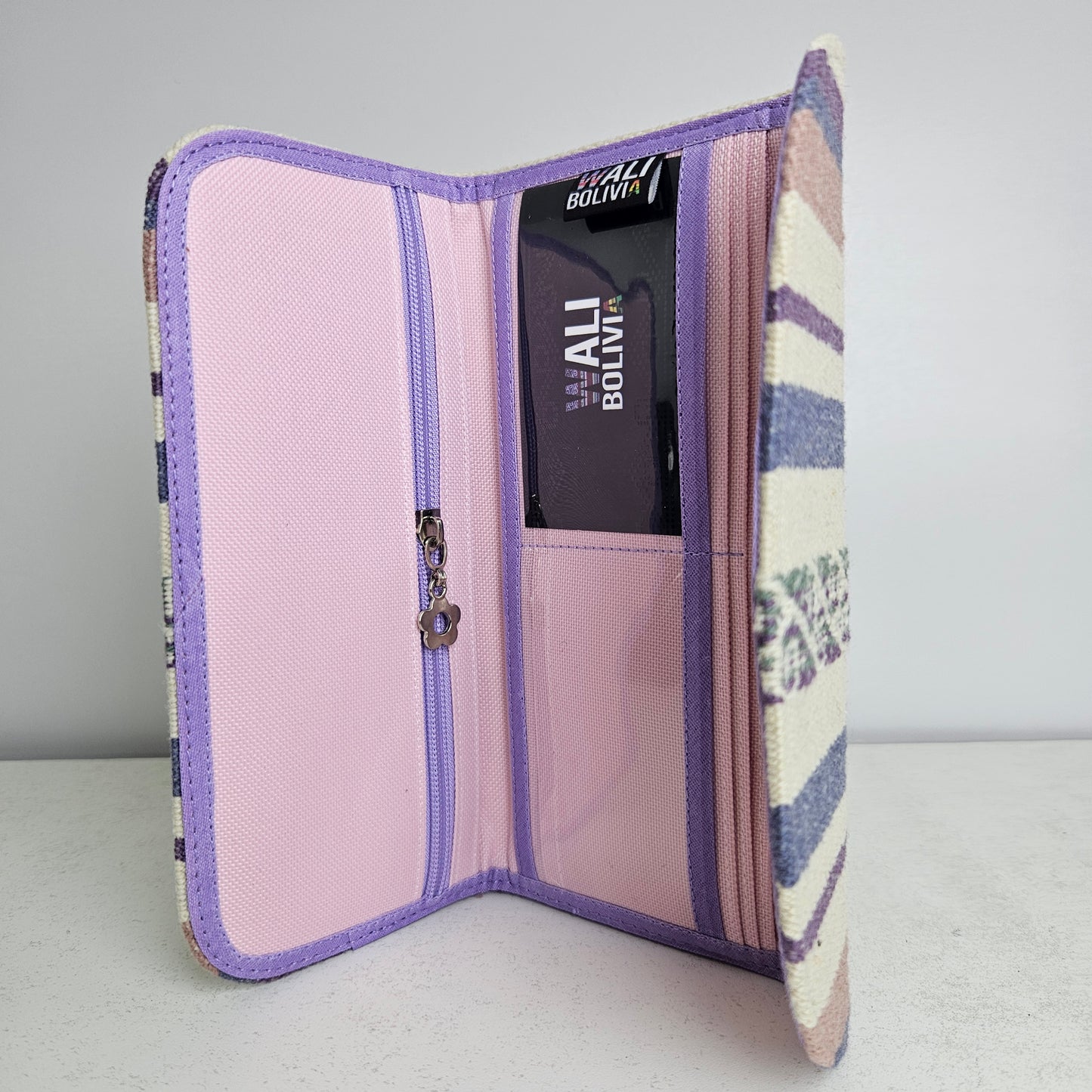 Billetera chequera (crepe diseño medio)
