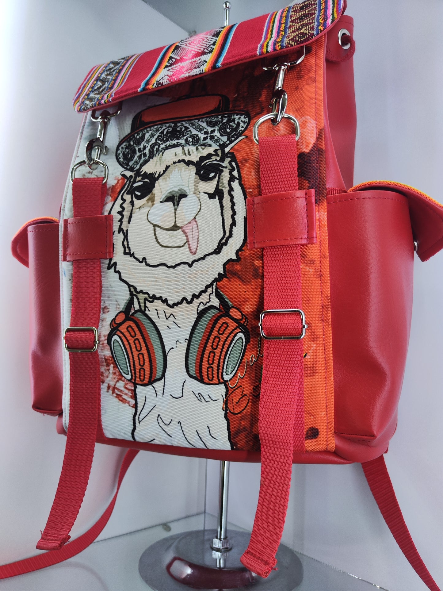 Mochila Rojo Llama Rapera