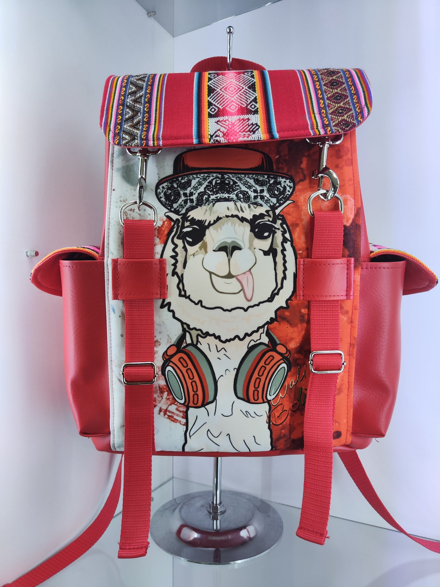 Mochila Rojo Llama Rapera