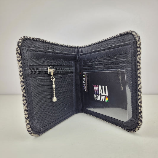 Billetera perdiz Blanco y negro (Varon Doble)