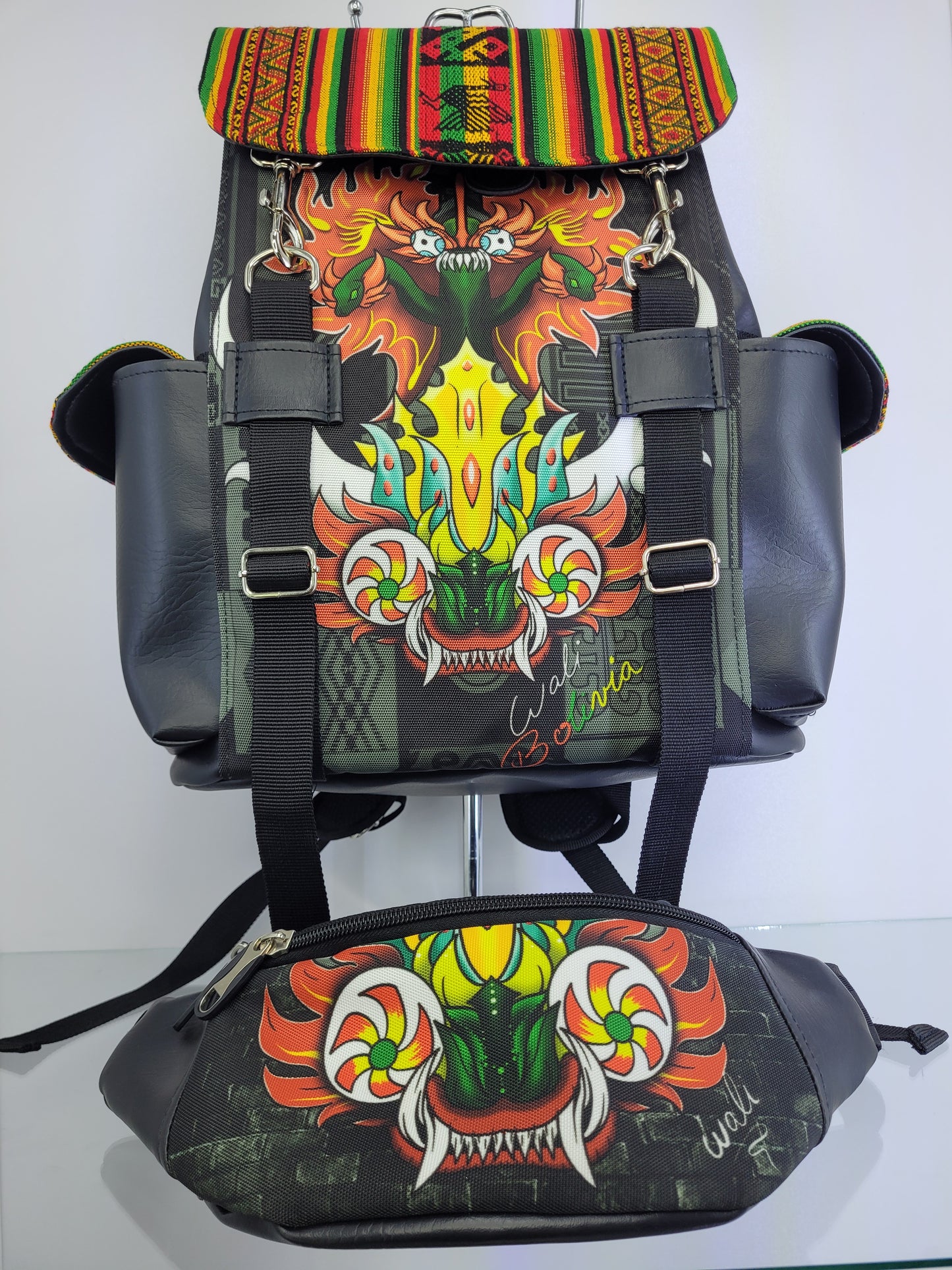 Combo Mochila y riñonera (diablada)