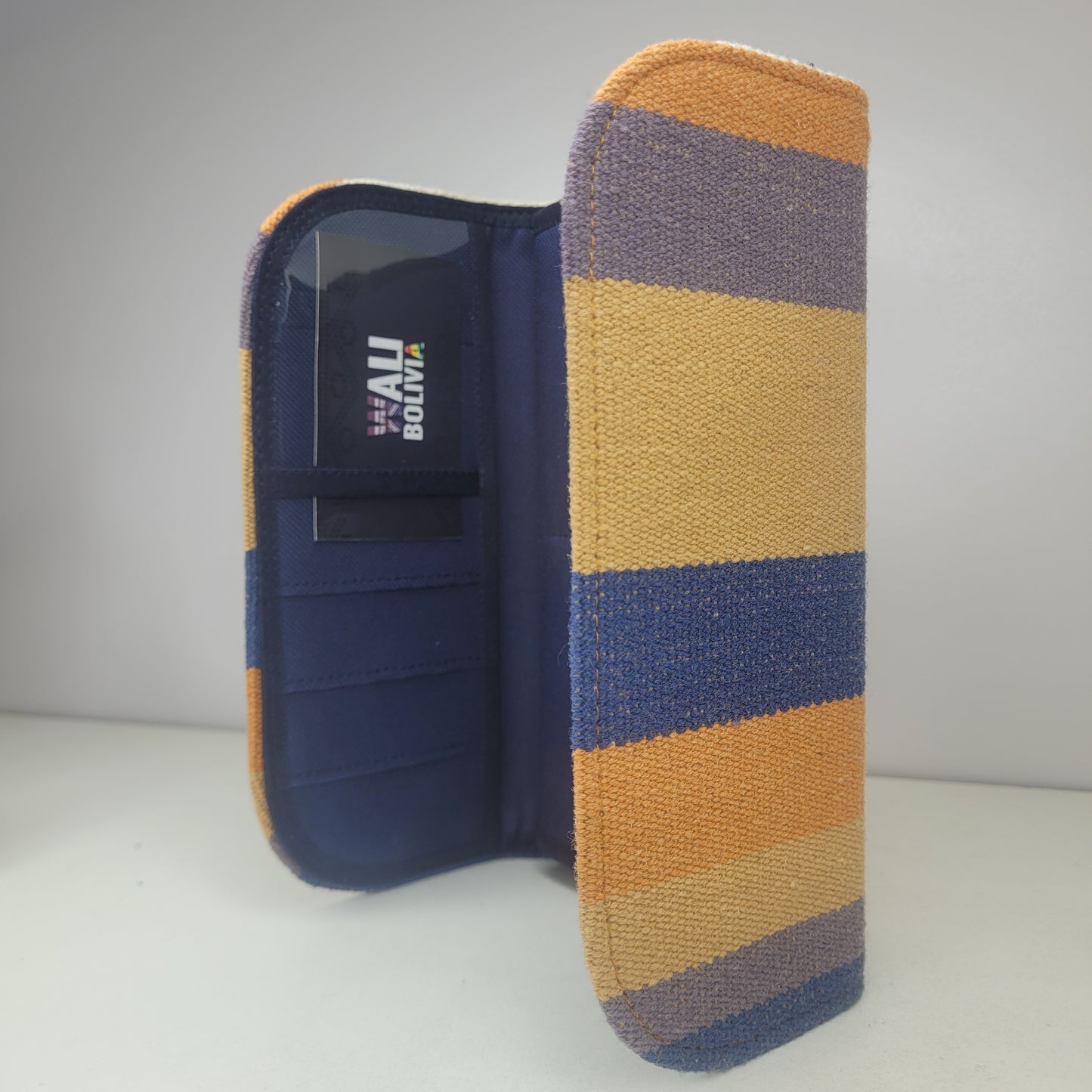 Billetera Porta Celular (Azul-naranja)