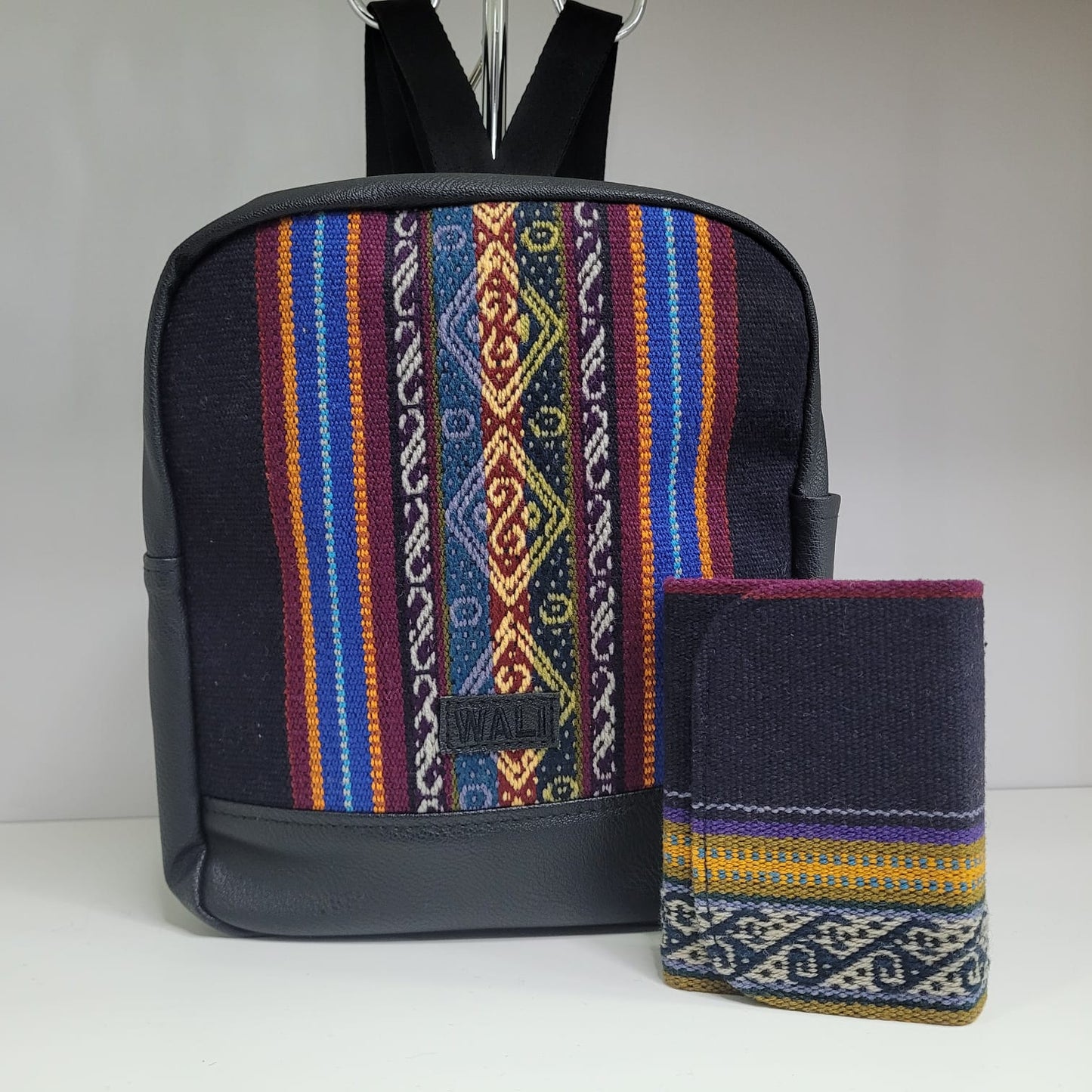 Combo mochila mini y billetera mini (azul marino)