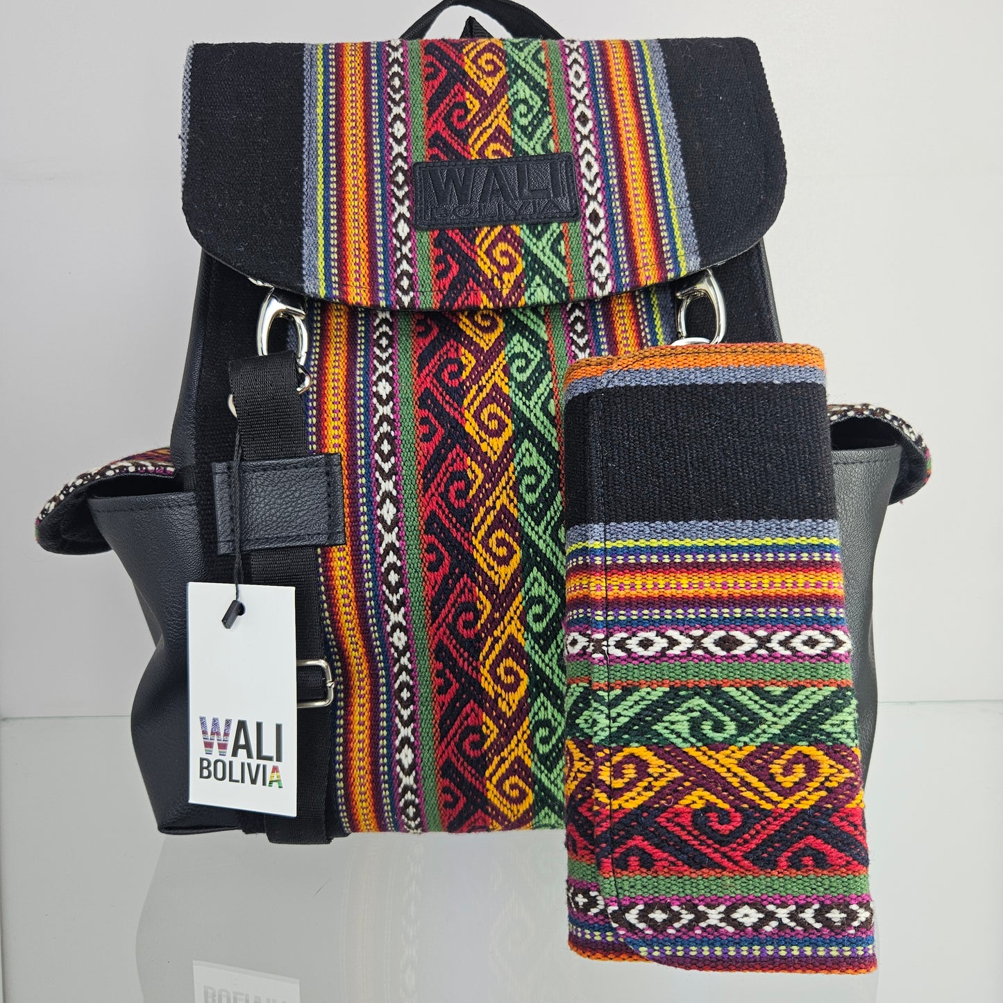 Combo de mochila y billetera (carbon)
