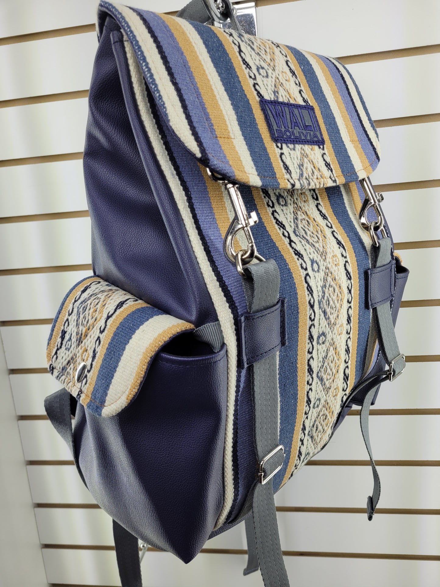 Mochila de aguayo (azul cremita)