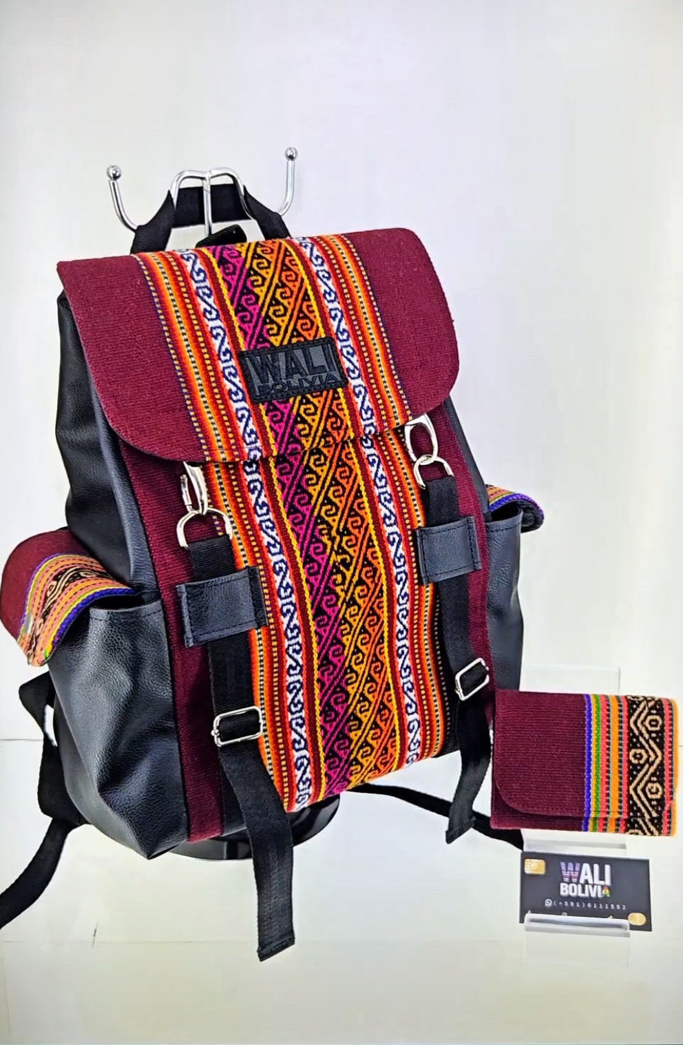 Combo Mochila y billetera mini (vino)