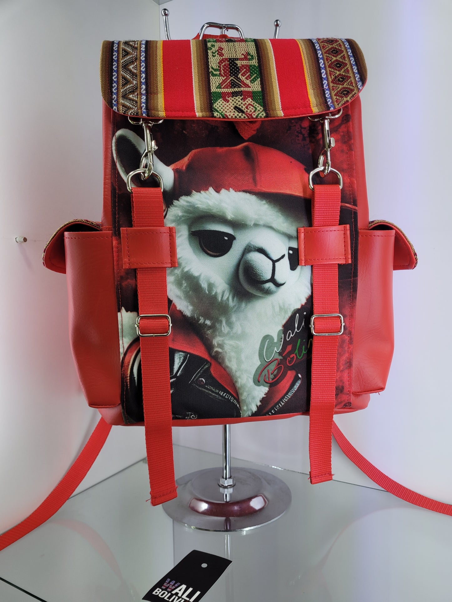 Mochila (rojo llamita peluche)