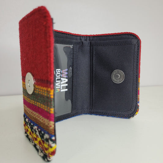 Billetera triple (rojo con diseño)