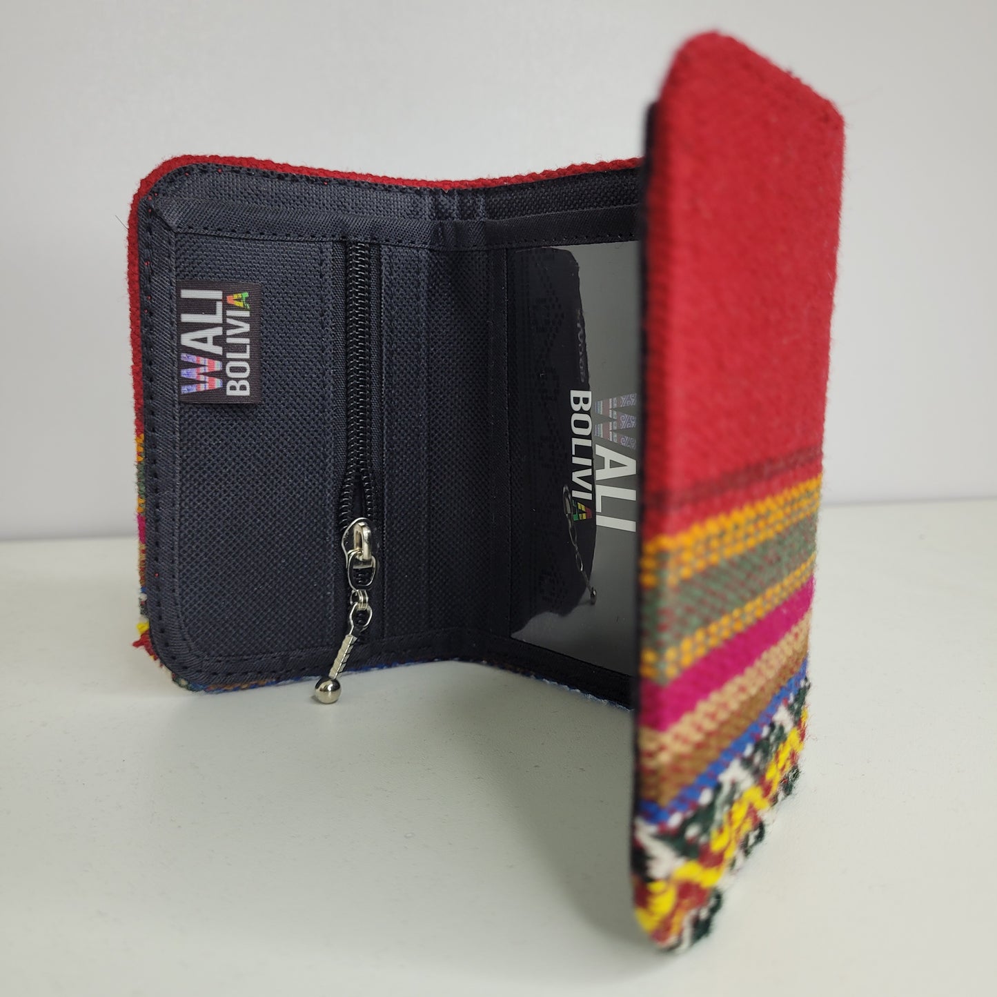Billetera triple (rojo con diseño)