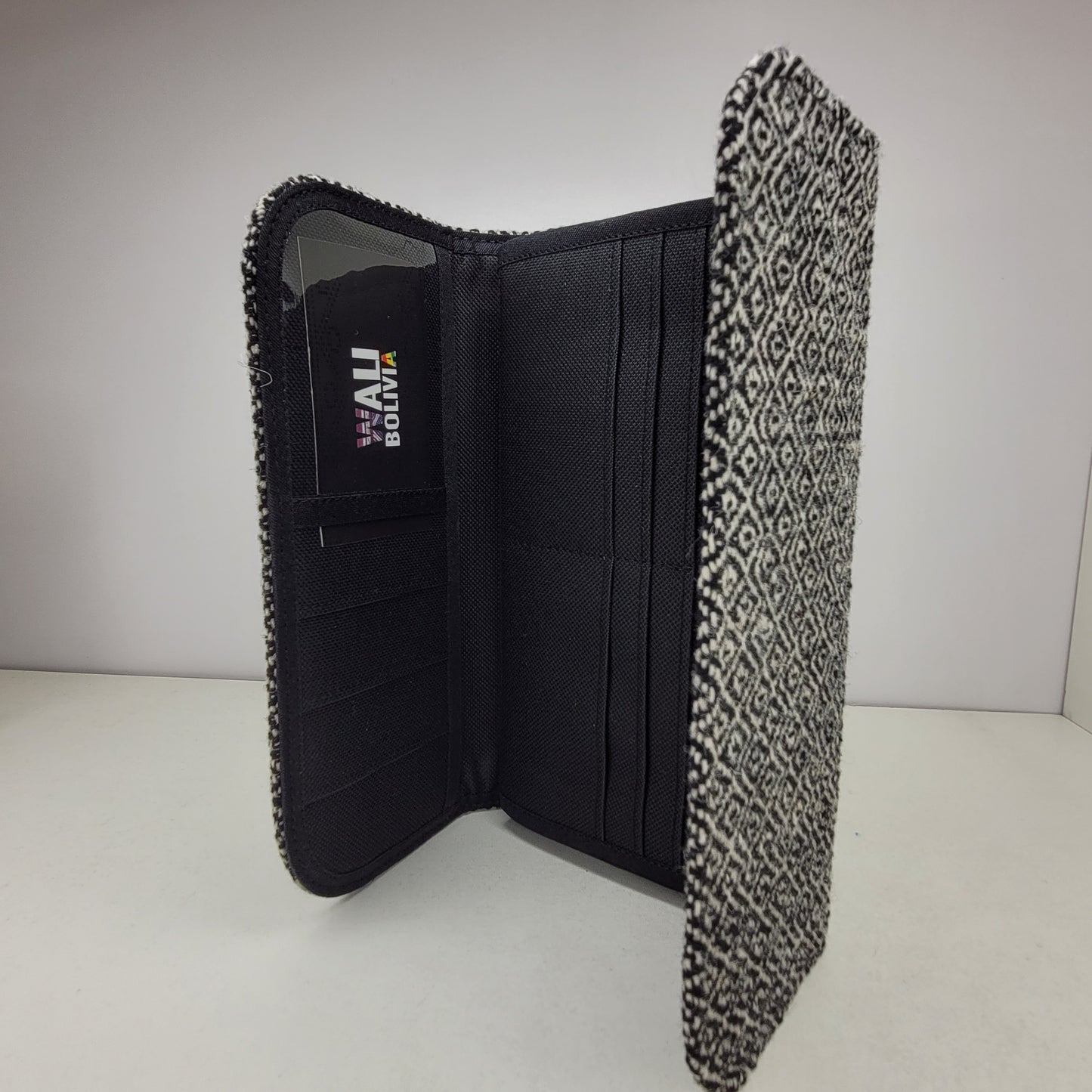 Billetera Porta Celular (blanco perdiz)