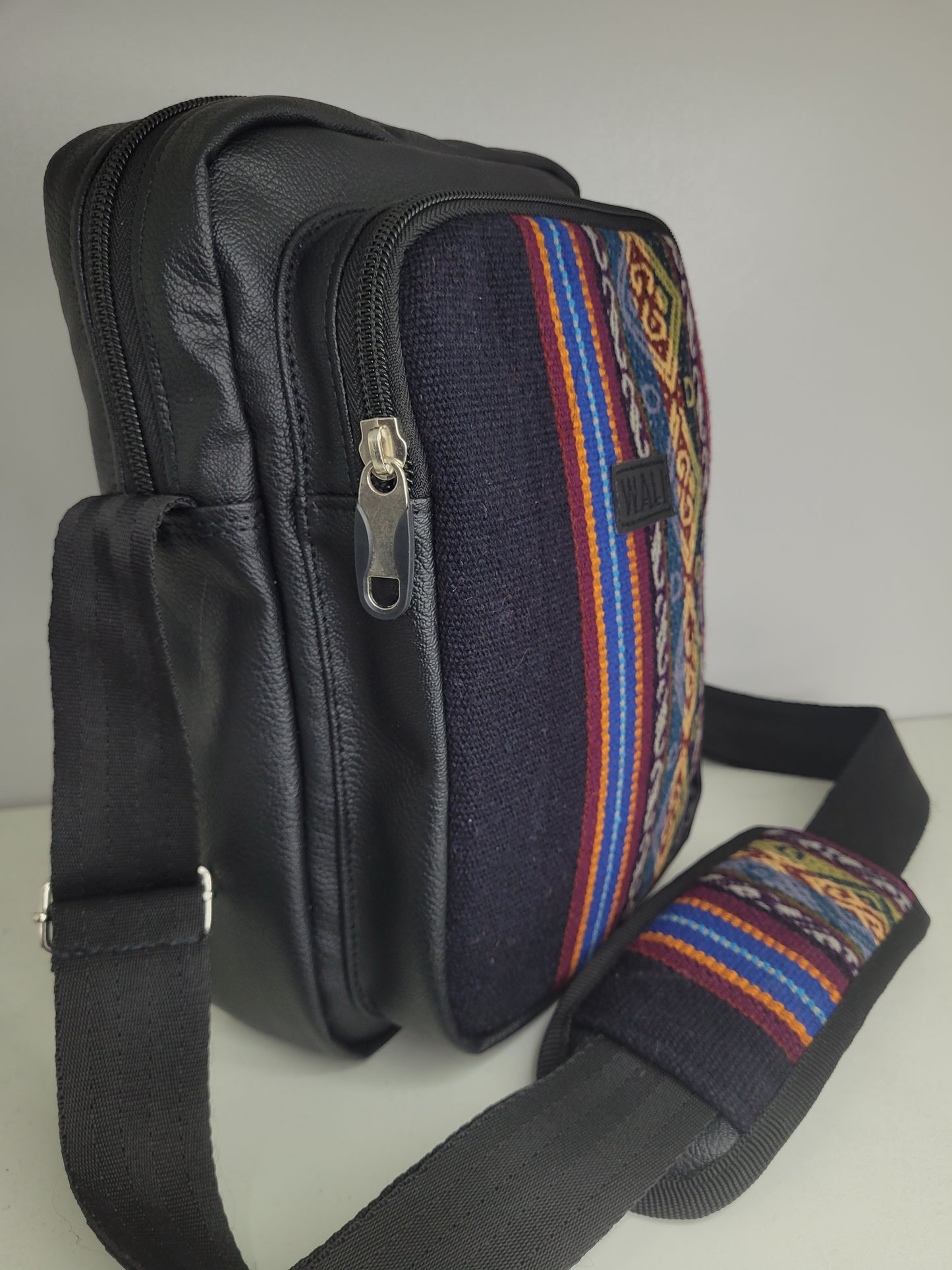 Morral grande aguayo Natural (azul marino)