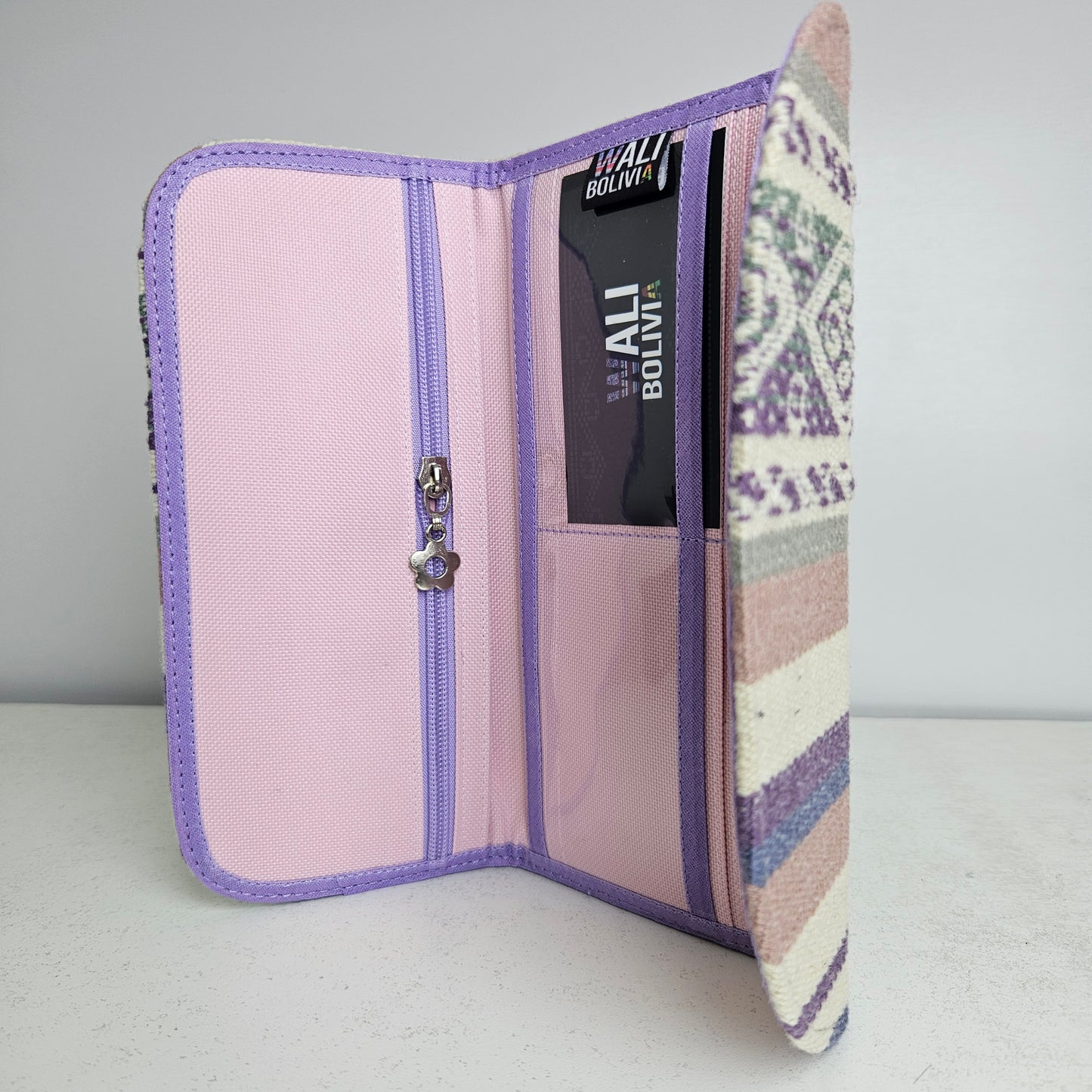 Billetera chequera (crepe diseño bajo)