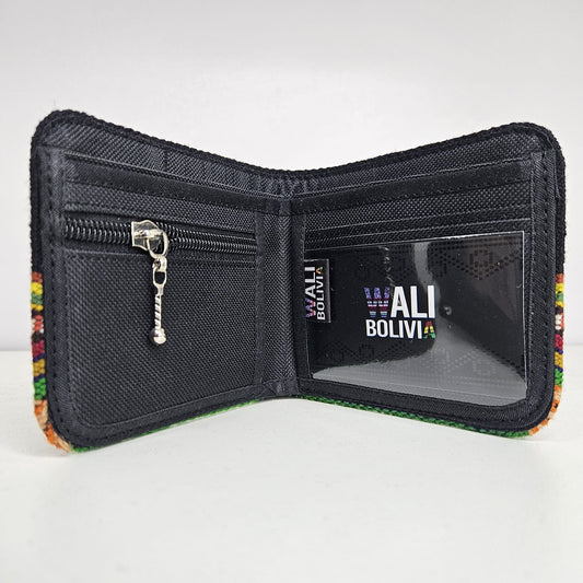 Billetera doble (negro con franjas)