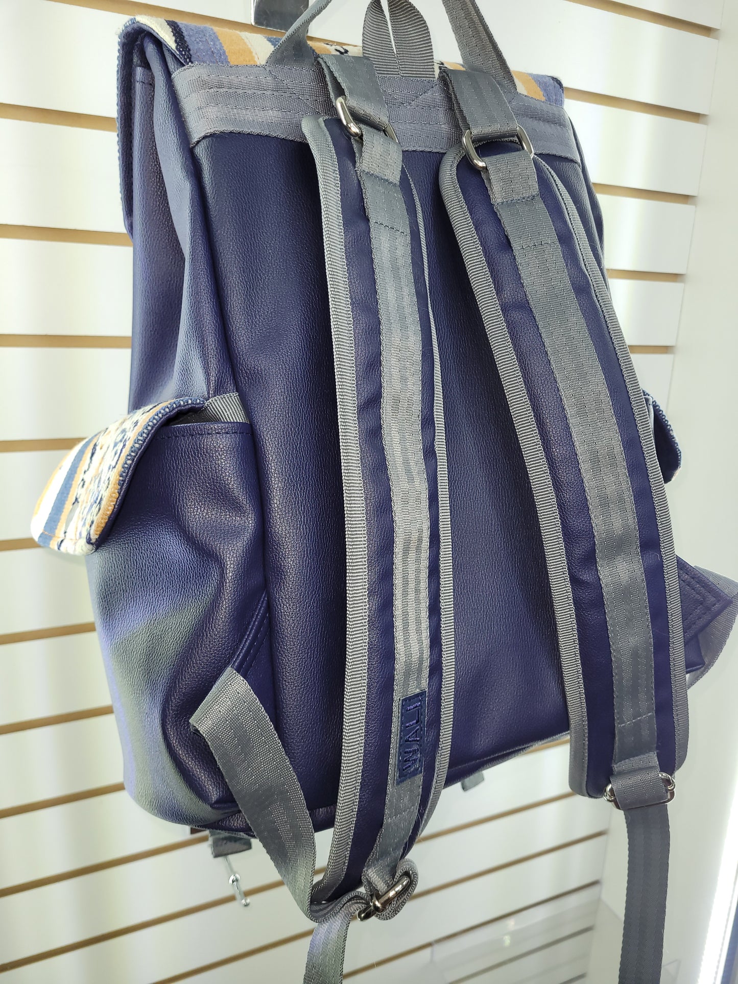 Mochila de aguayo (azul cremita)