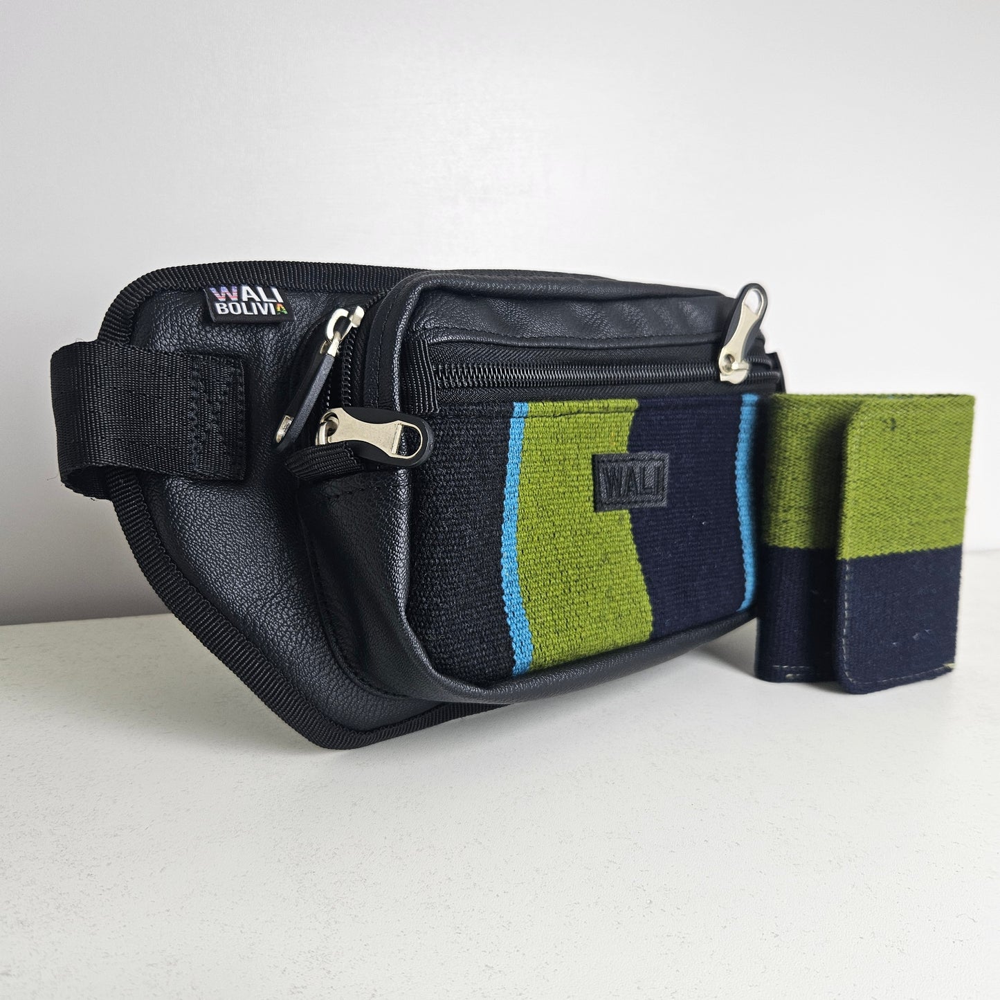 Combo riñonera y billetera triple (azulmariño)