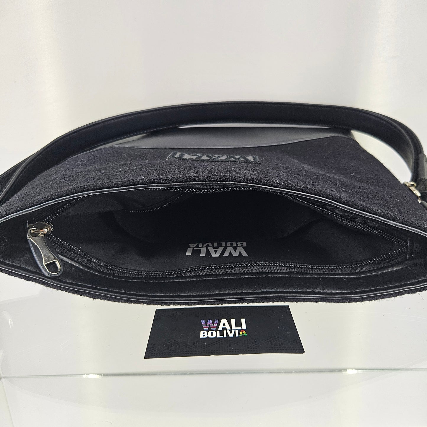Cartera de cuero aguayo(Perdiz negro)