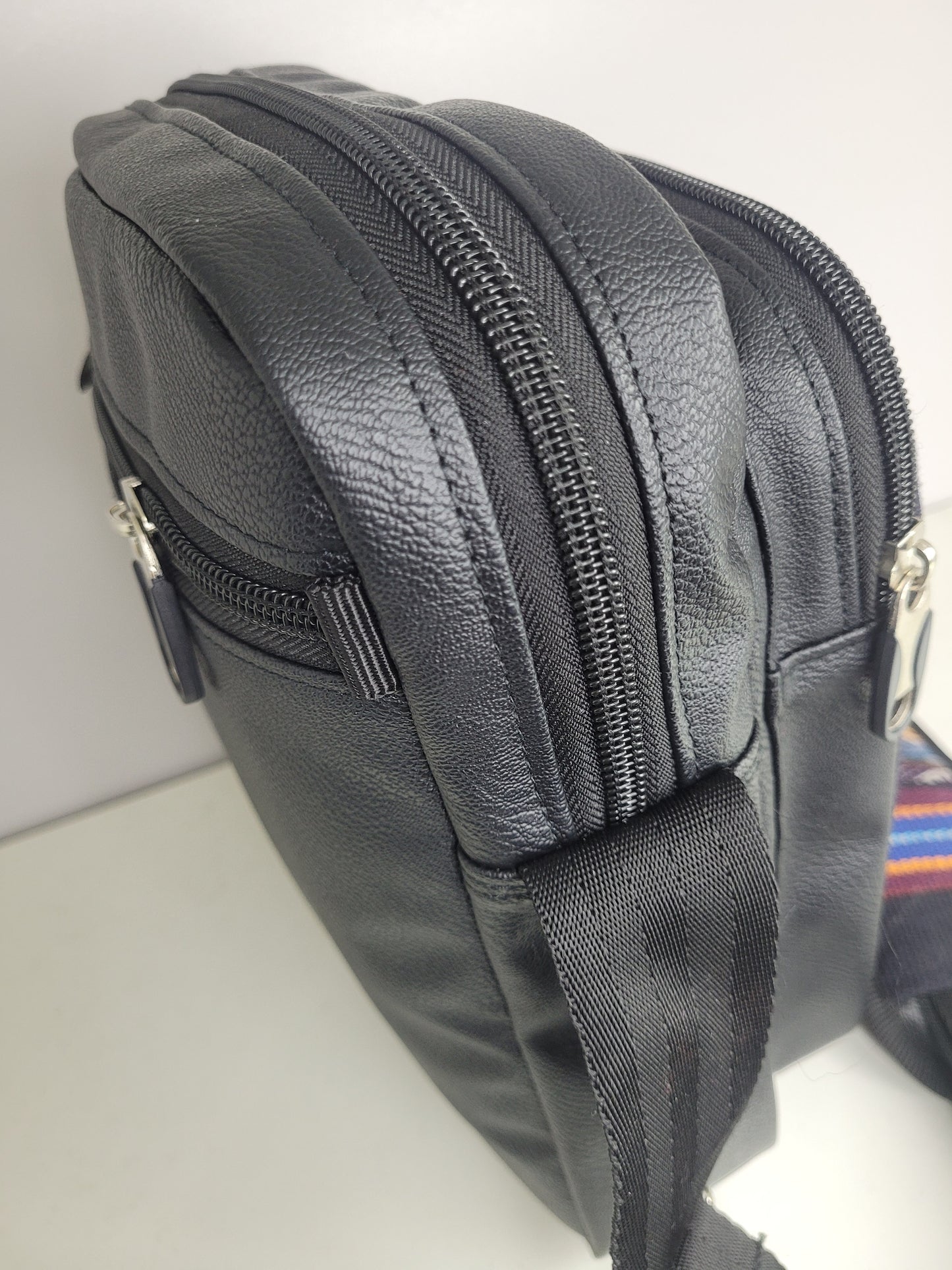 Morral grande aguayo Natural (azul marino)