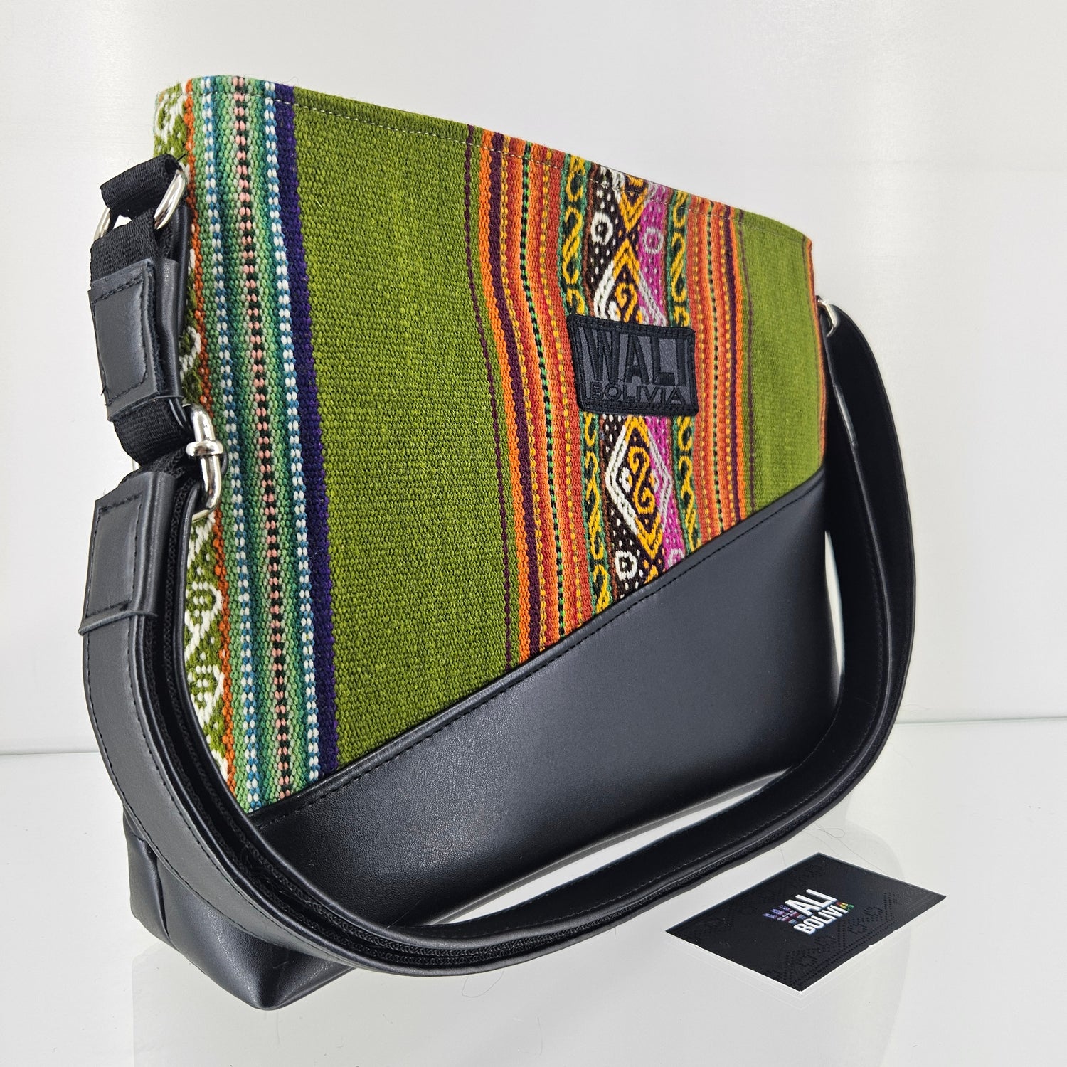 Cartera cuero aguayo