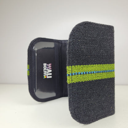 Billetera Mini (Azul Rayas Verdes)
