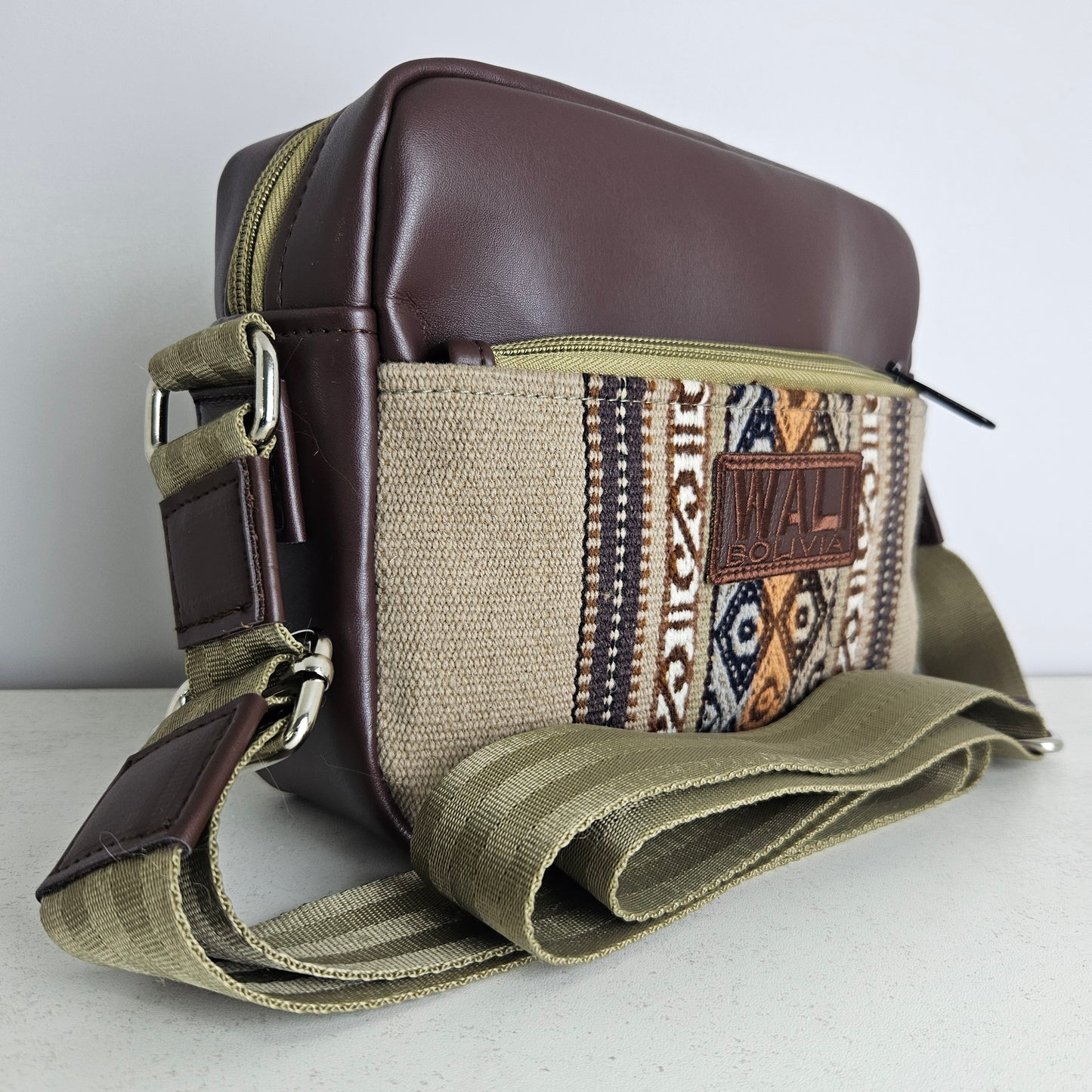Bandolera de cuero (beige)