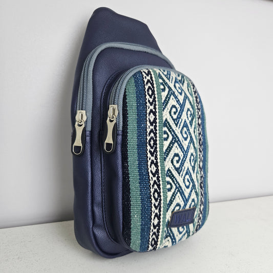 Pechera de aguayo (jade cuero azul)