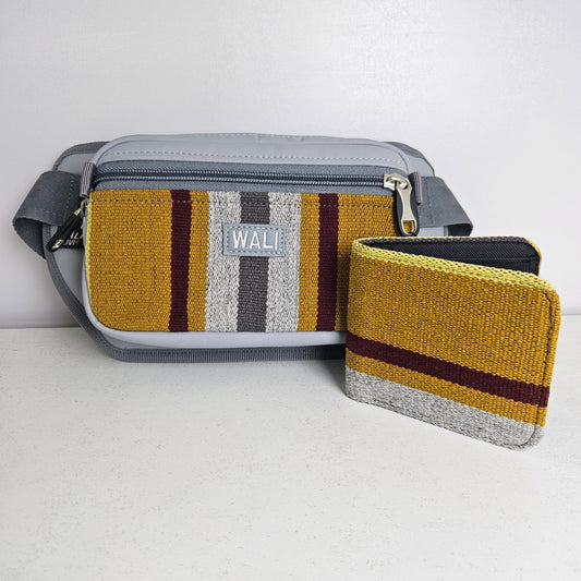 Combo riñonera y billetera doble (mostaza)