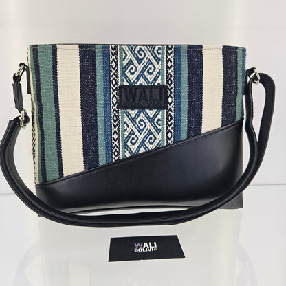Cartera cuero aguayo (jade)