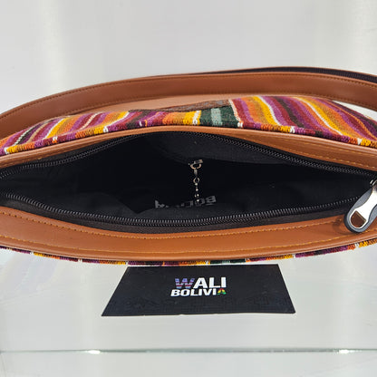 Cartera cuero aguayo (potosino)
