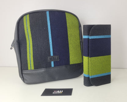 JUEGO DE MOCHILA CHICA (verde y azul)