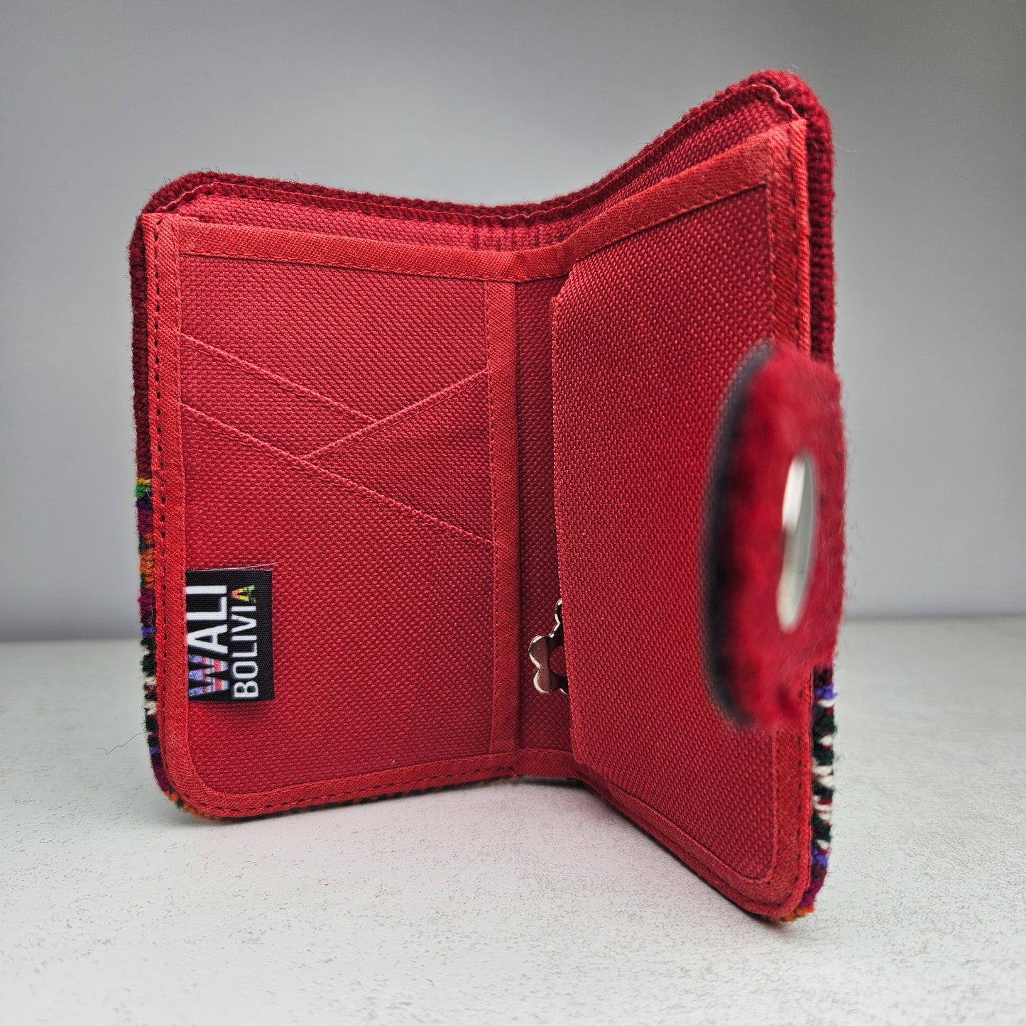 Billetera con broche (rojo carmin)