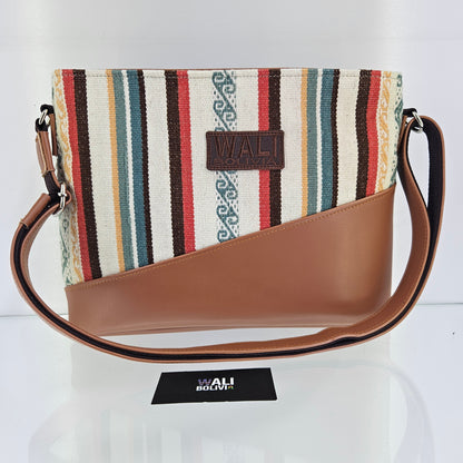 Cartera cuero aguayo (pastel)
