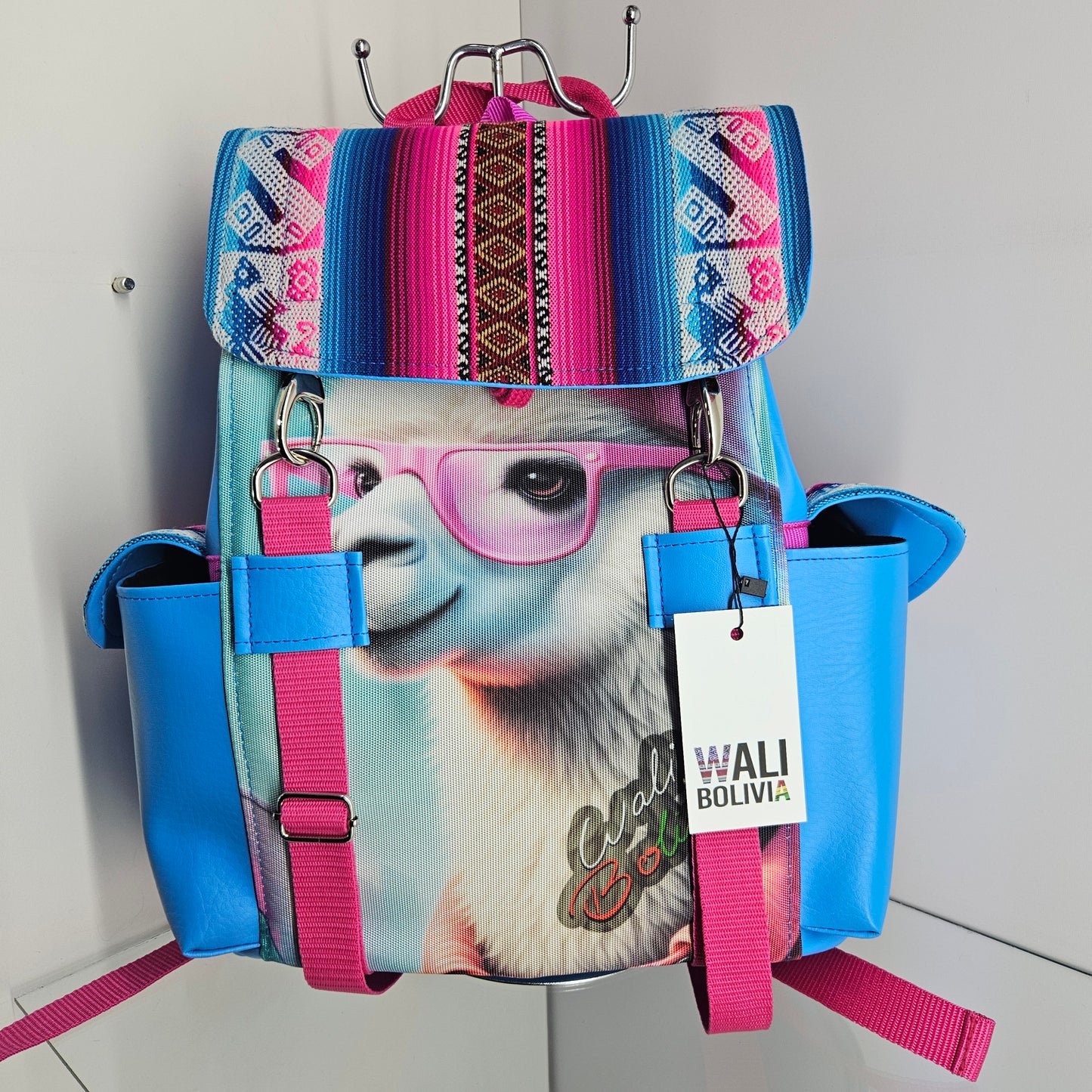 Mochila urbana (llamita con gafas)
