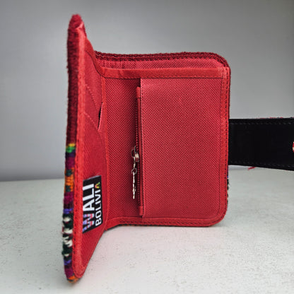 Billetera con broche (rojo carmin)