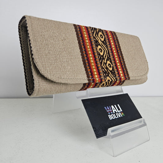 Billetera Portacelular (beige con diseño medio)