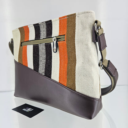 Cartera cuero aguayo (camel cooper)