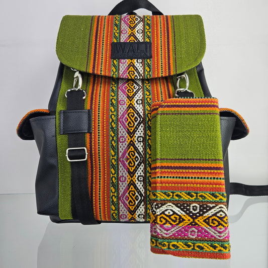 Combo mochila y billetera (verde lechuga)
