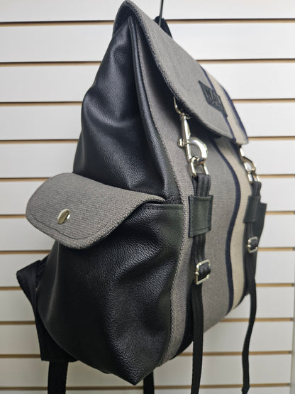 Mochila wali de aguayo natural (plomo oscuro)
