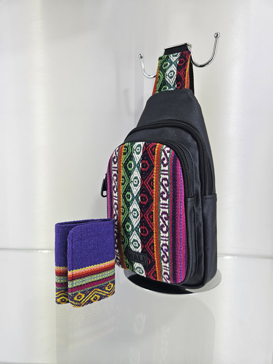 Combo Pechera y billetera triple (indigo)