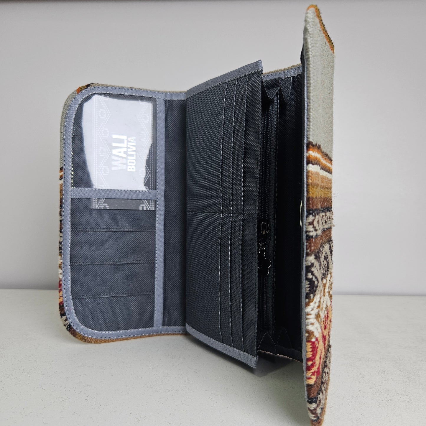 Billetera Porta Celular (Plomo)