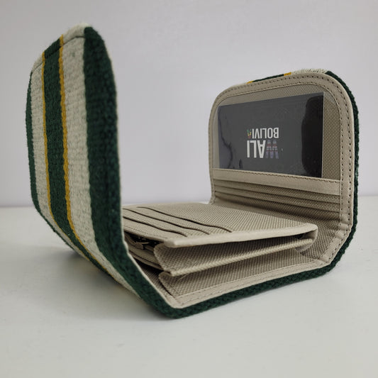 Billetera Mini (verde con franjas)