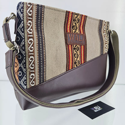 Cartera cuero aguayo (beige)