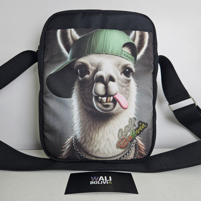 Combo polo y morral urbano (llamita saca lengua