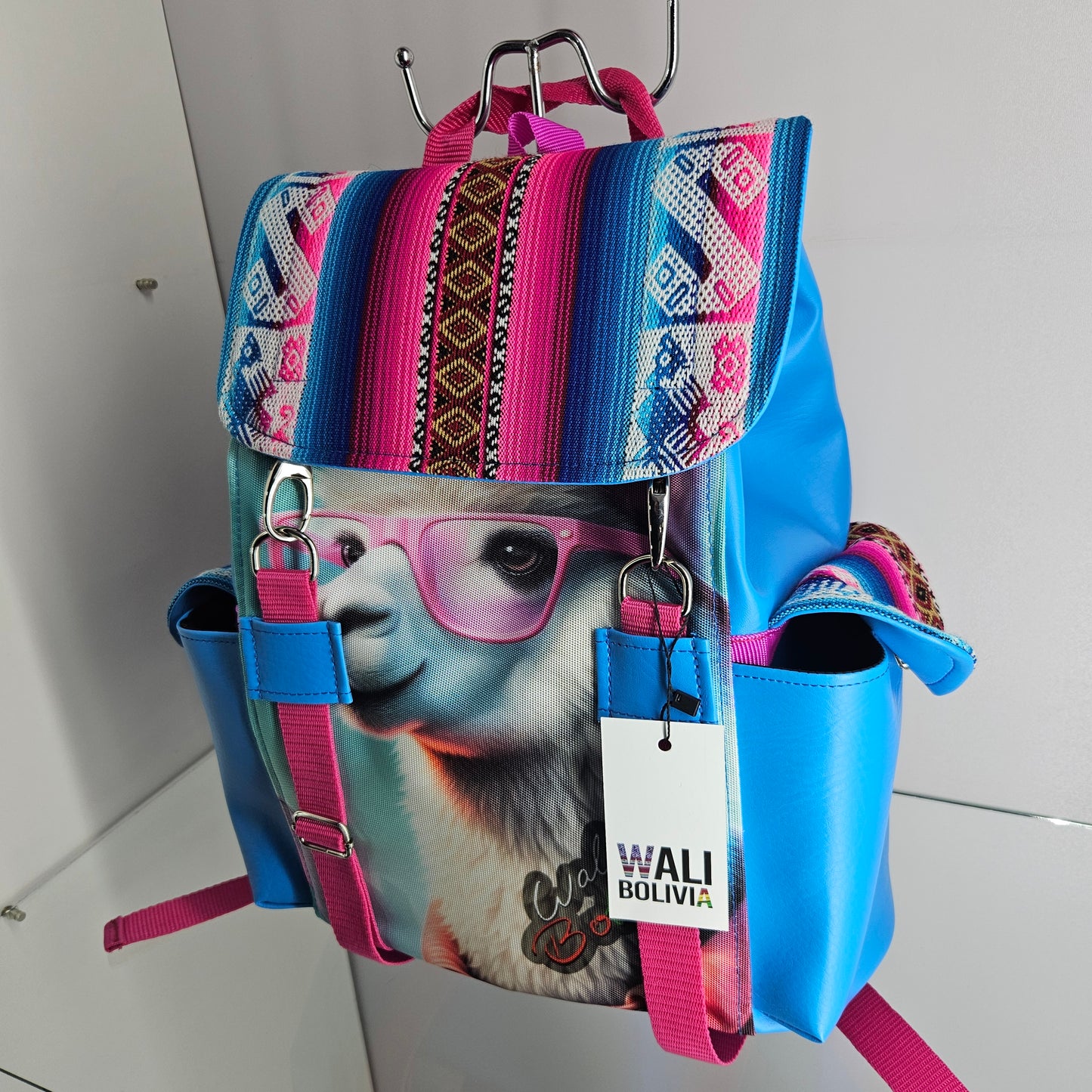 Mochila urbana (llamita con gafas)