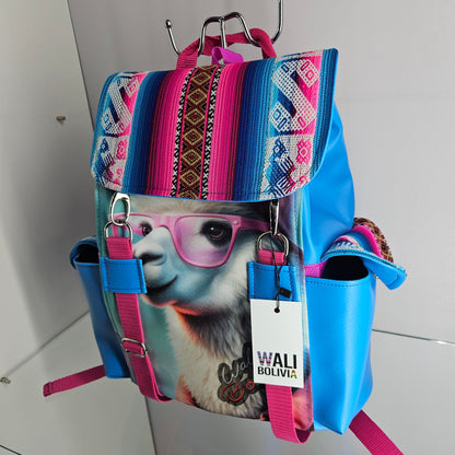 Mochila urbana (llamita con gafas)