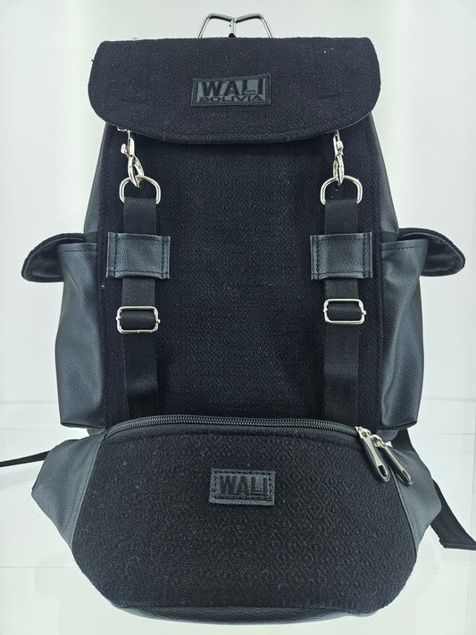 Combo Mochila y Riñonera (perdiz negro)